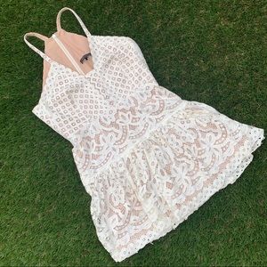 BCBG white lace dress